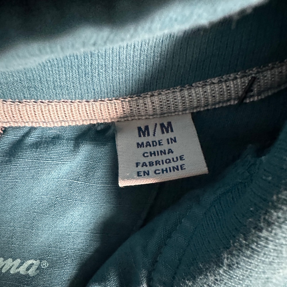 Tommy Bahama Men's 1/4 Zip Pullover Teal Blue Slub Knit Marlin Logo Size Medium - Picture 3 of 9